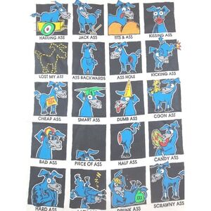 Vintage 1992 Fruit of the Loom Donkey Ass Puns Graphic T-Shirt 2XL Single Stitch